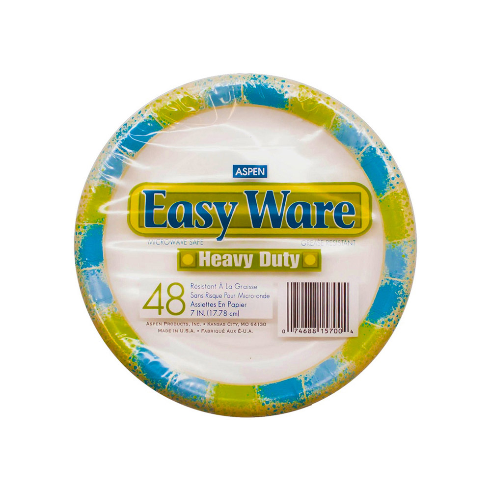 15700 Easyware Design 7" Coated Paper Plate 12/48 cs