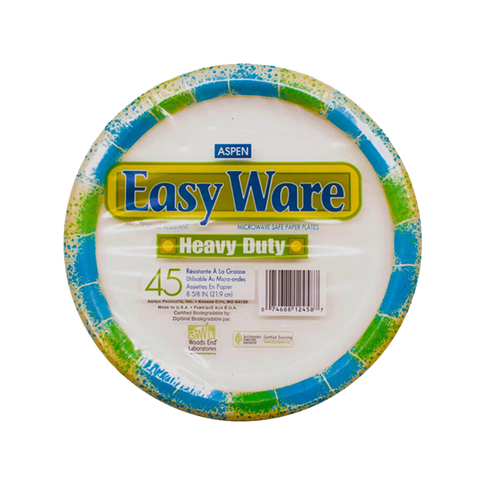 12458 Easyware Design 8 3/8" Coated Paper Plate   12/24 cs