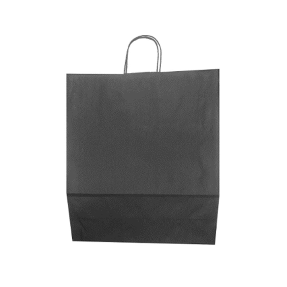 78110 Black 16"x6"x12" Paper Towner Shopping Bag  w/ Handles 250/cs