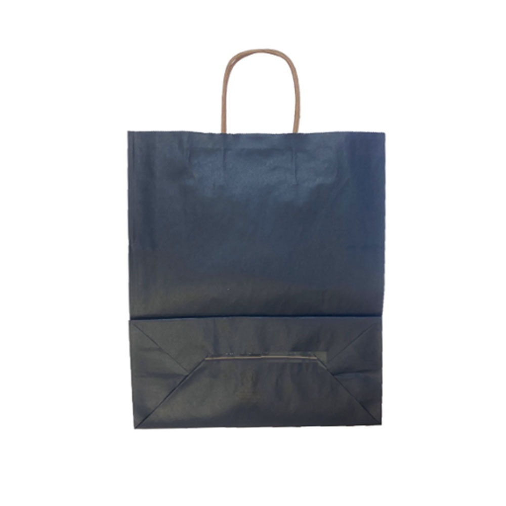 78386 Navy Blue 13"x6"x15" Paper Shopping Bag w/  Handles 250/cs