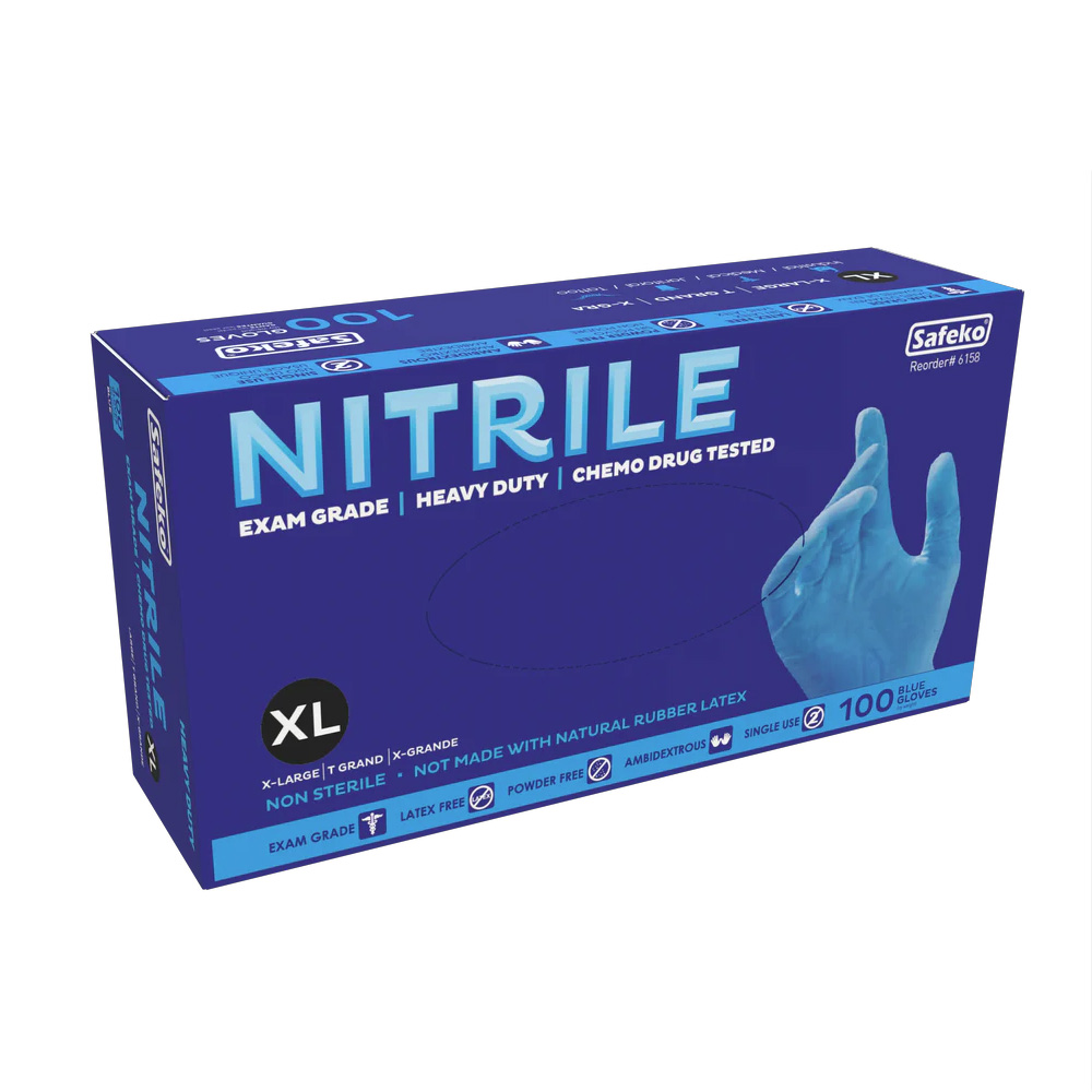 SK1013NEFBLXL Blue Extra Large Powder Free        Nitrile Exmination Glove 5 Mil 10/100 cs