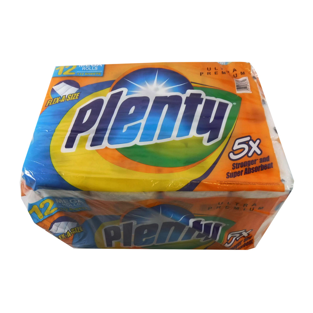 10010315 Plenty Kitchen Roll White 2 ply Ultra Premium Flex-A-Size 5.9"x11" 110 Sheets 12/110 c