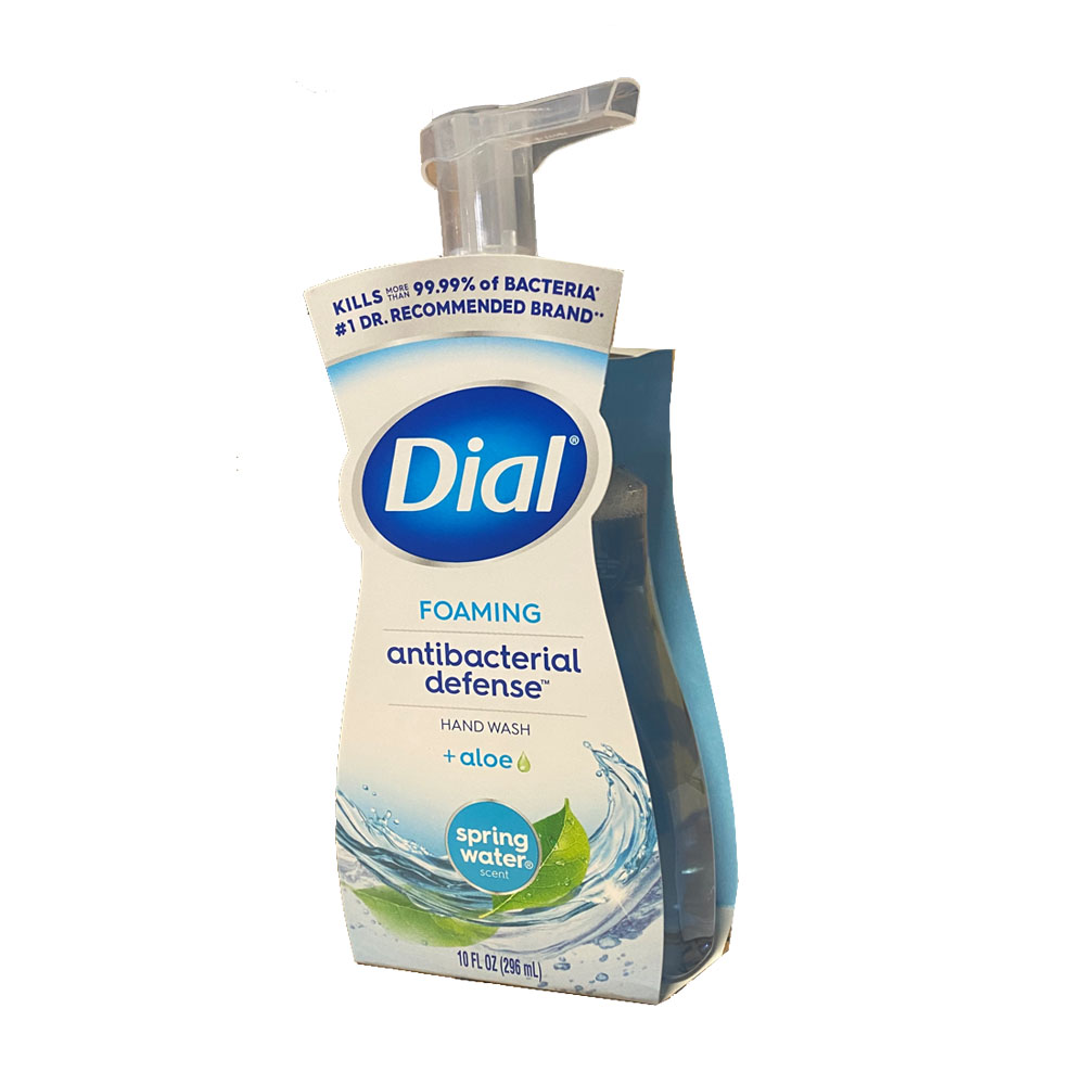 2896053 Dial 10 oz. Antibacterial Defense Foaming Aloe Hand Wash w/Spring Water Scent 8/cs - 2896053DIAL FMHNDWSH SPGWTR10z