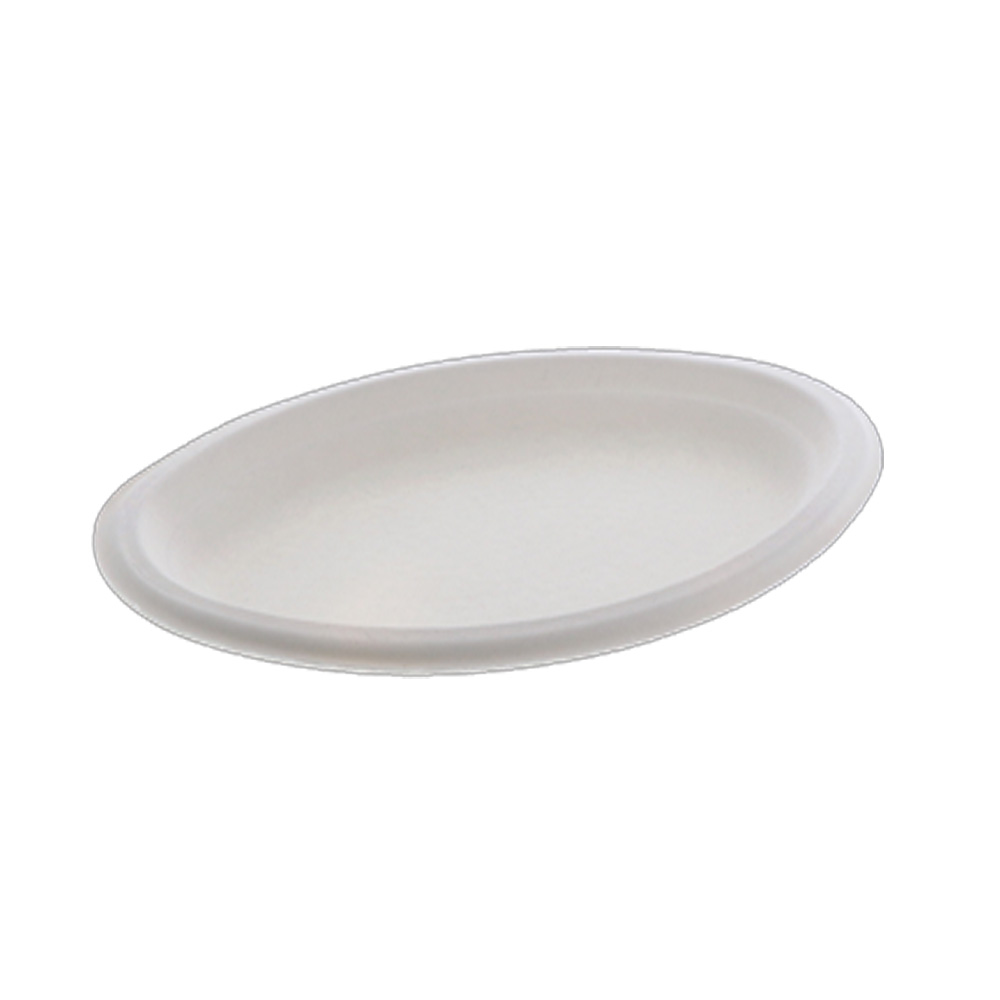 MC50043PFREE Earths Choice 7.5"x10" Compostable   White Fiber Plate 500/cs - MC50043PFREE 7.5x10 PLTTR E C