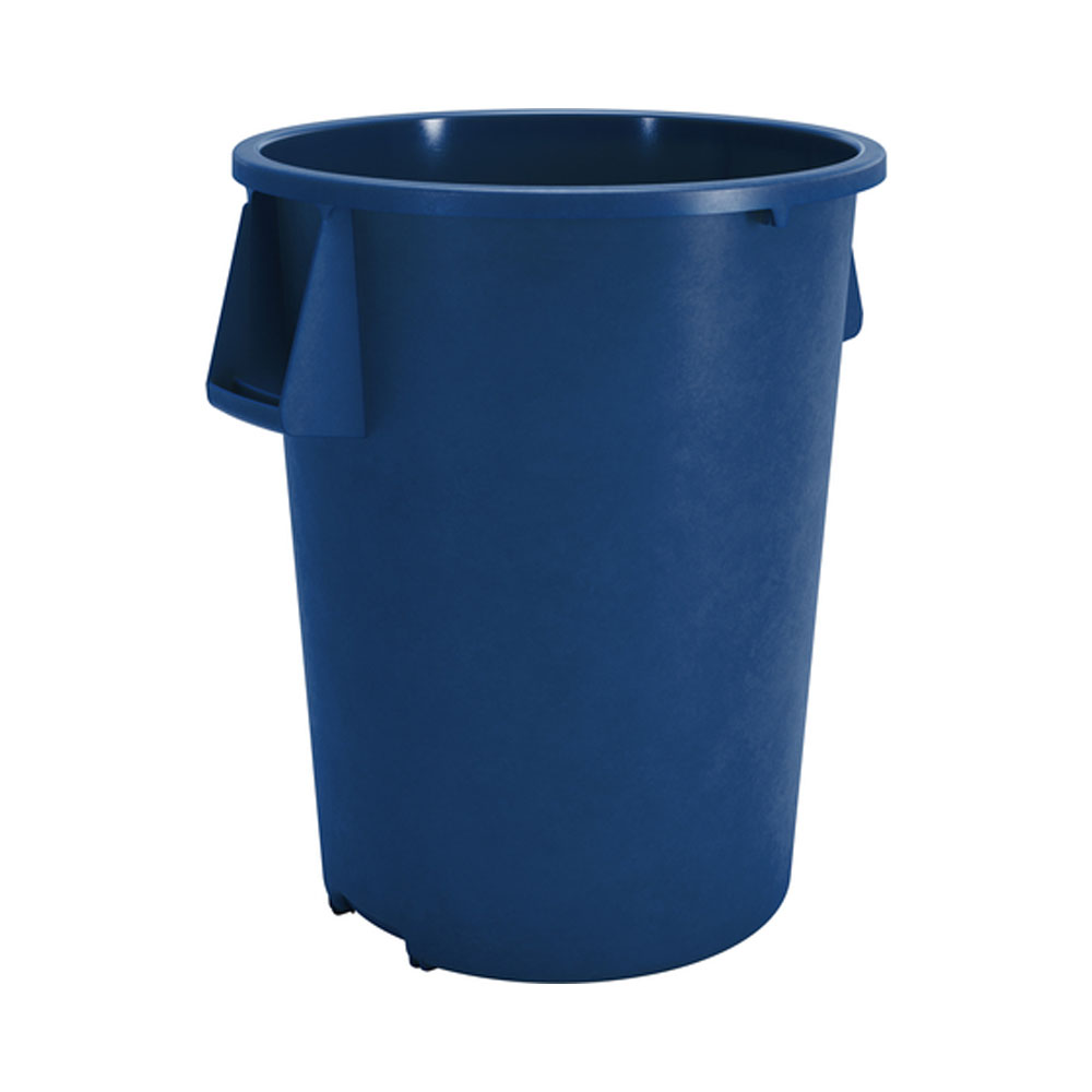 84105514 Blue Bronco Round 55 Gallon Waste Bin    Trash Container 1 ea.