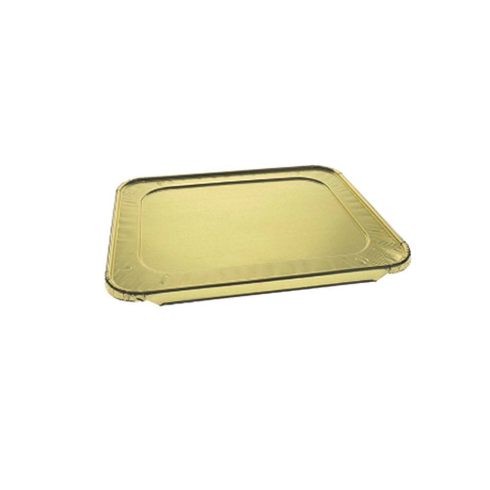 Y101230DG Gold 12.3"x9.9"x0.6" 1/2 Size Aluminum  Lid 100/cs