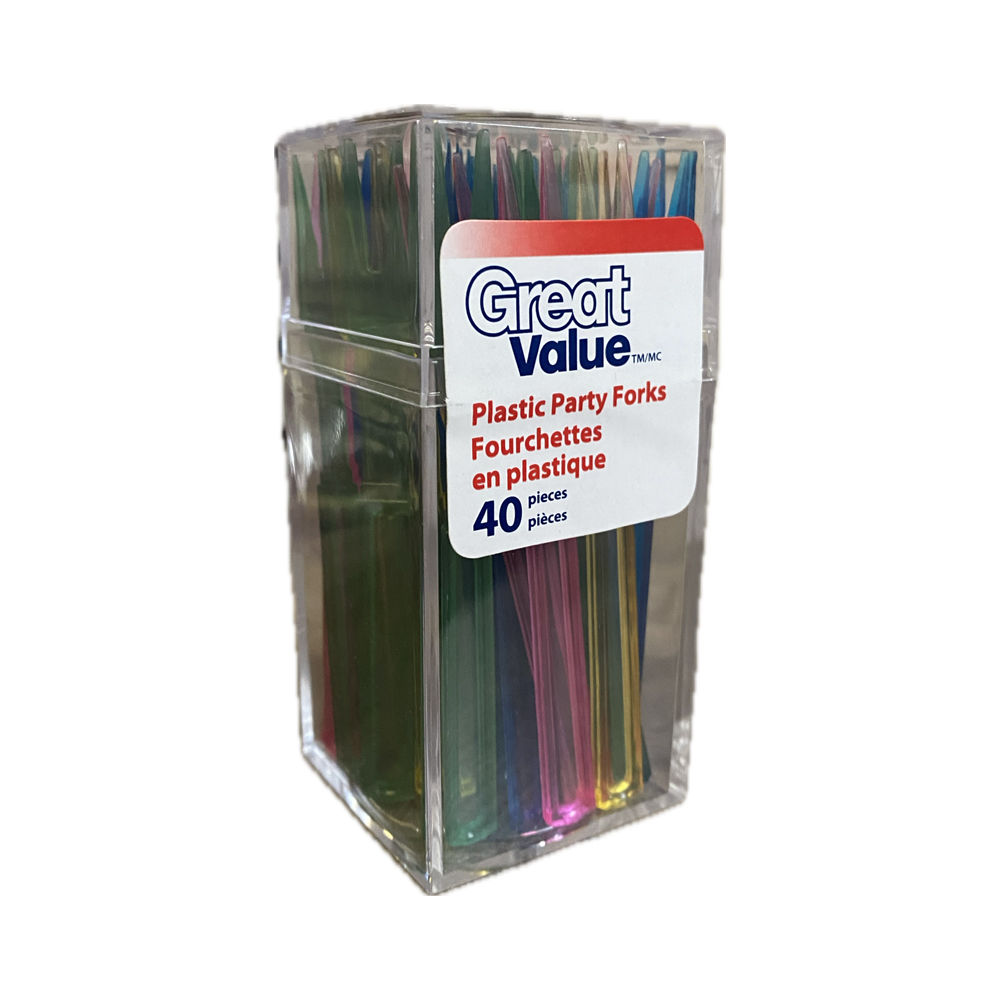 WM605 Multi-Color Plastic Mini Forks in Clear Box 24/40 cs