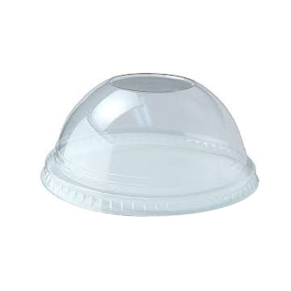 DLKC1624/9508058 Clear 5-24 oz. Plastic Dome Lid w/1" Hole 20/50 cs - DLKC1624/9508058 CL DM LID W/H