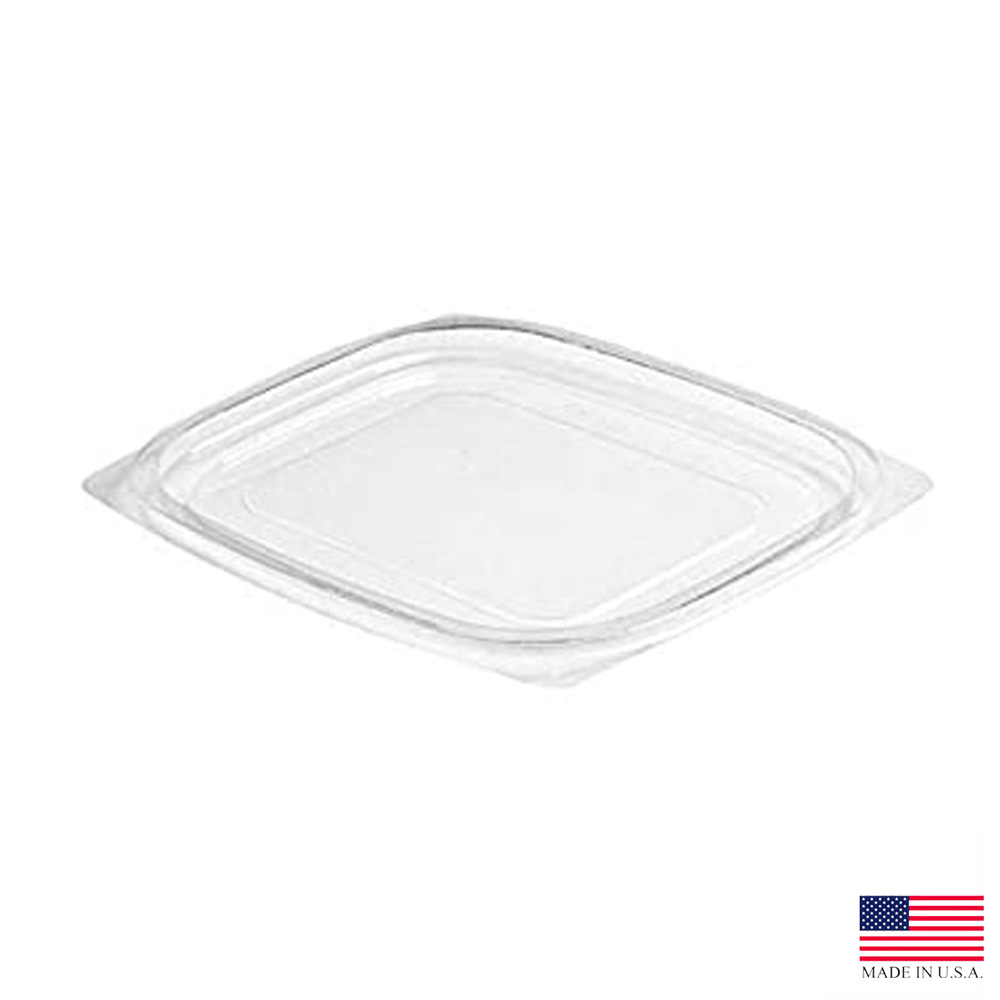 C12DLR ClearPac 8-16 oz. Polystyrene Snap-On Flat Lid 16/63 cs - C12DLR CL FLATLID 8/12/16 CONT