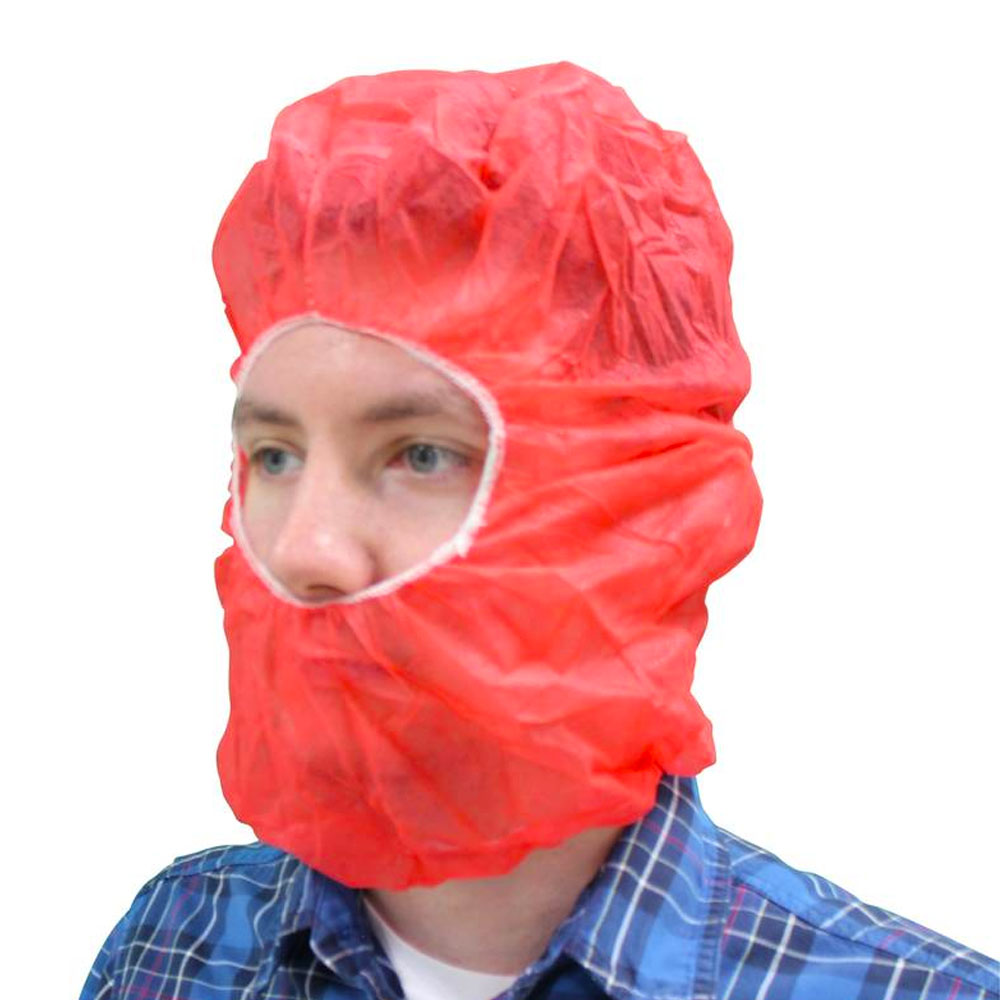 M2302R Red 1 Size Fits All Hood and Beard Cover 10/100 cs