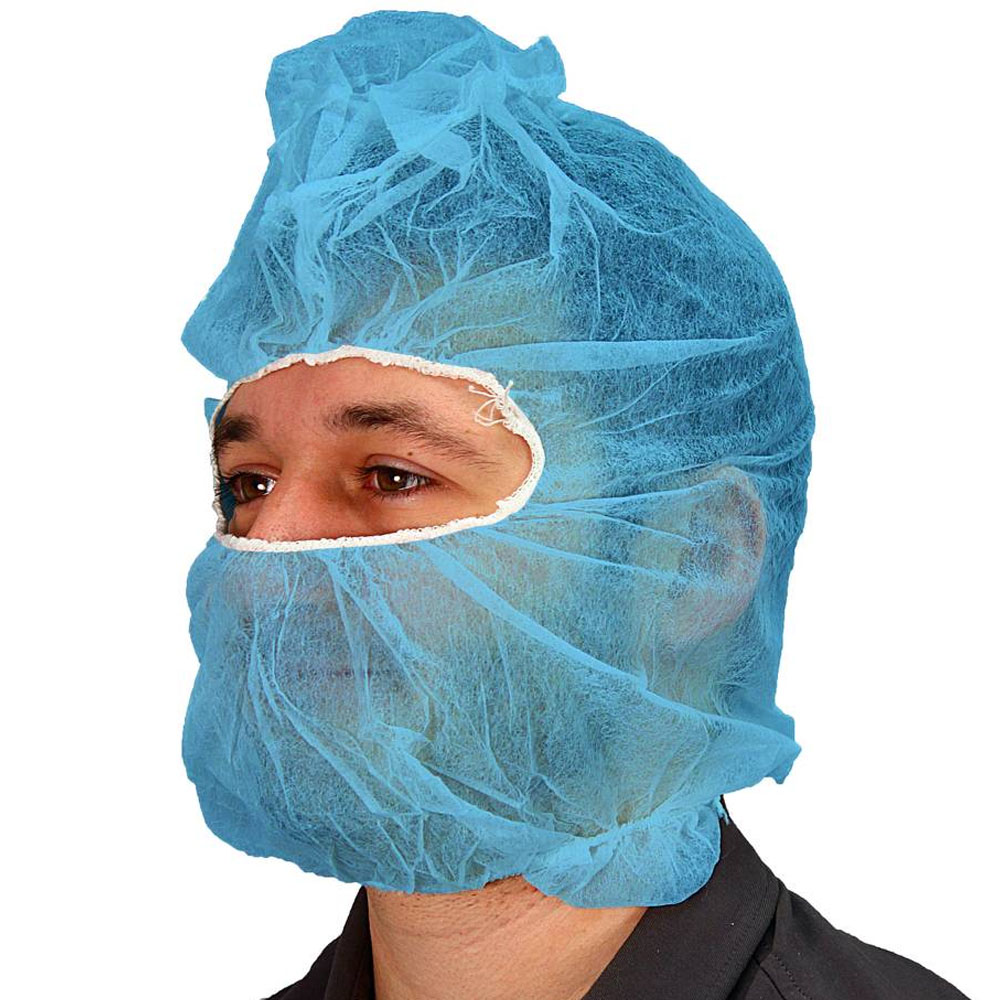 M2302B Blue 1 Size Fits All Hood and Beard Cover  10/100 cs