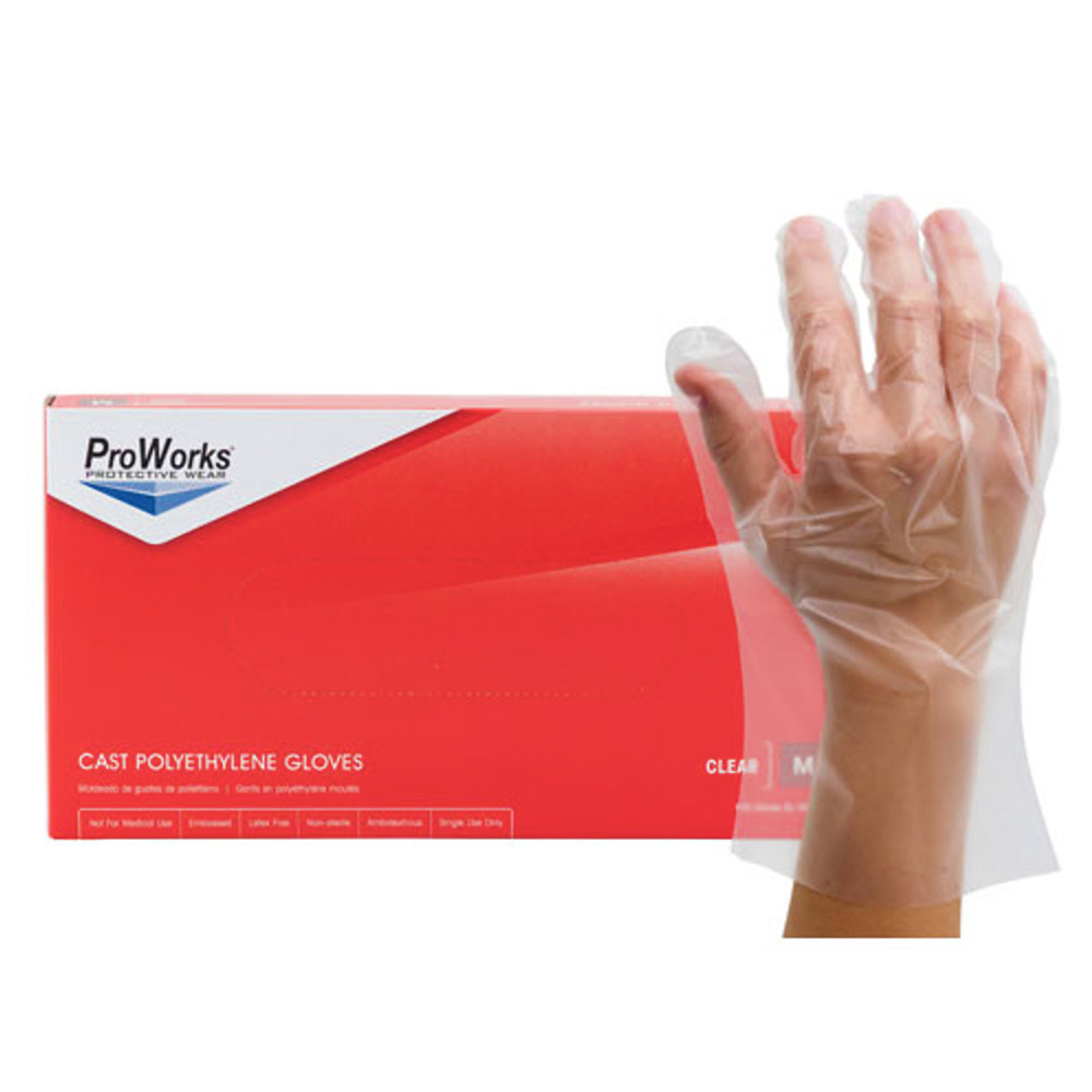 GL-CP100M Clear Medium Cast Polyethylene Gloves 10/100 cs