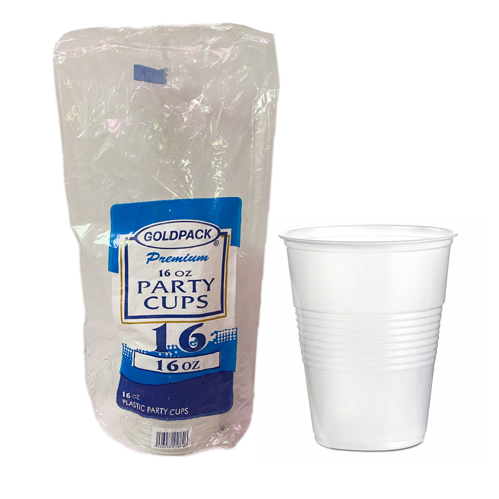 GOLDPACK Premium Clear 16 oz. Plastic Party Cups 24/16 cs