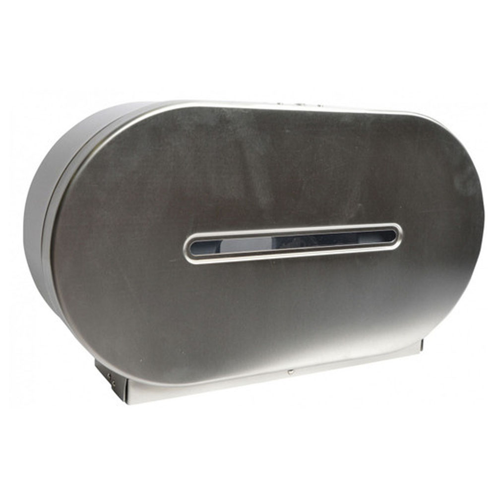 2513 Stainless Steel 9" Twin Jumbo Toilet Tissue Dispenser 1 ea.