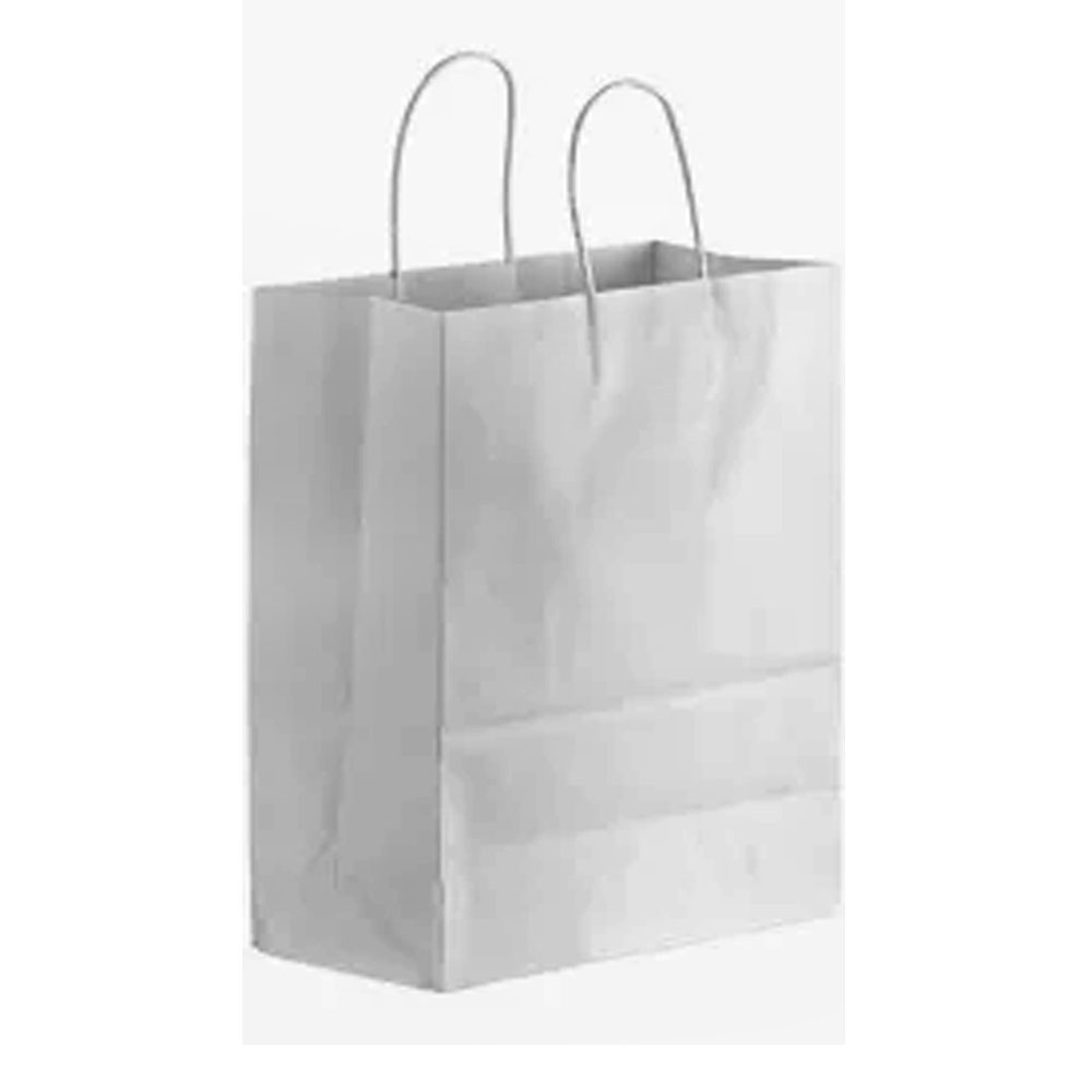 84641 Missy Shopping Bag 60 lb. White 10"x5"x13"  Handle Paper 250/BD