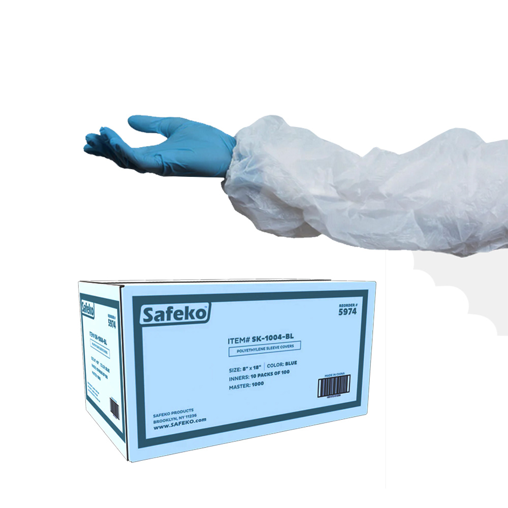 SK1004WT White Polyethylene Latex Free Safety     Sleeve 10/100 cs