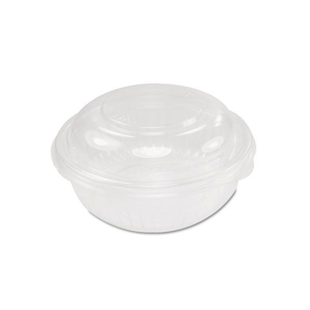 C16BCD PresentaBowls Clear 16 oz. Plastic Bowl and Dome Lid Combo 4/63 cs - C16BCD CL 16z BOWL W DOME LID