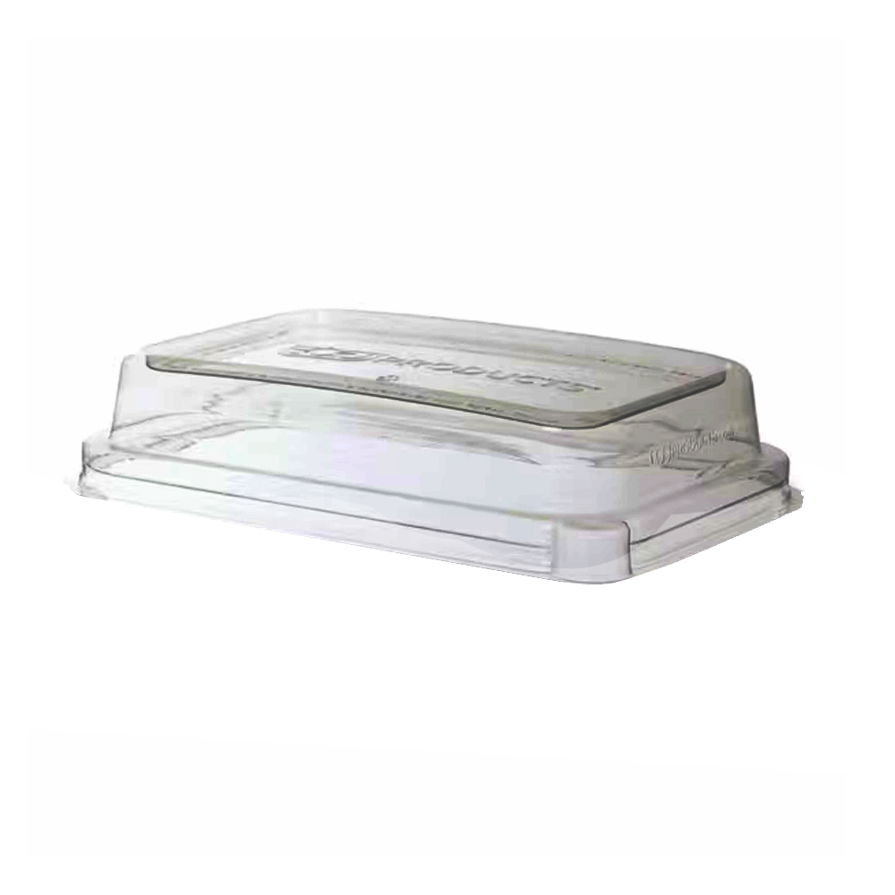 EP-SCRC16LID WorldView Clear 12-16 oz. Rectangular Recycled Dome Lid 8/50 cs