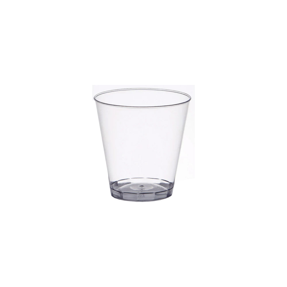 402-CL Quenchers Clear 2 oz. Plastic Shot Glass   50/50 cs