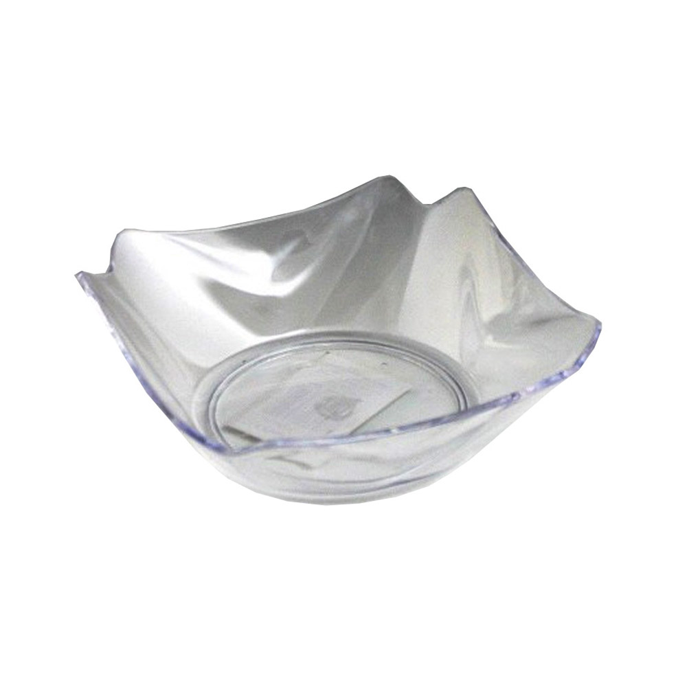 MPI03806 Crystalware Clear 8 " Square Plastic Flower Bowl 24/cs - MPI03806 8" FLOWER BOWL