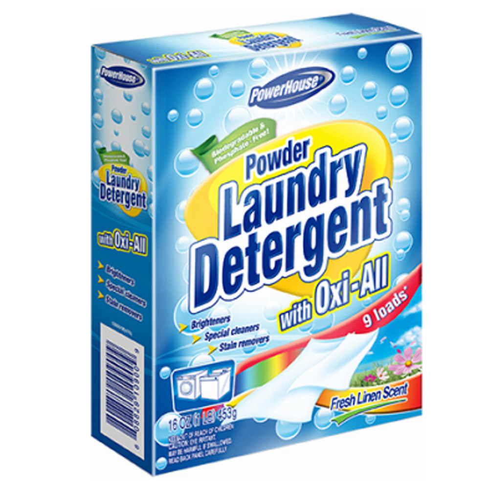 10900-12 PowerHouse 16 oz. Powder Laundry Detergent w/ Oxi-All with Fresh Linen Scent 12/cs