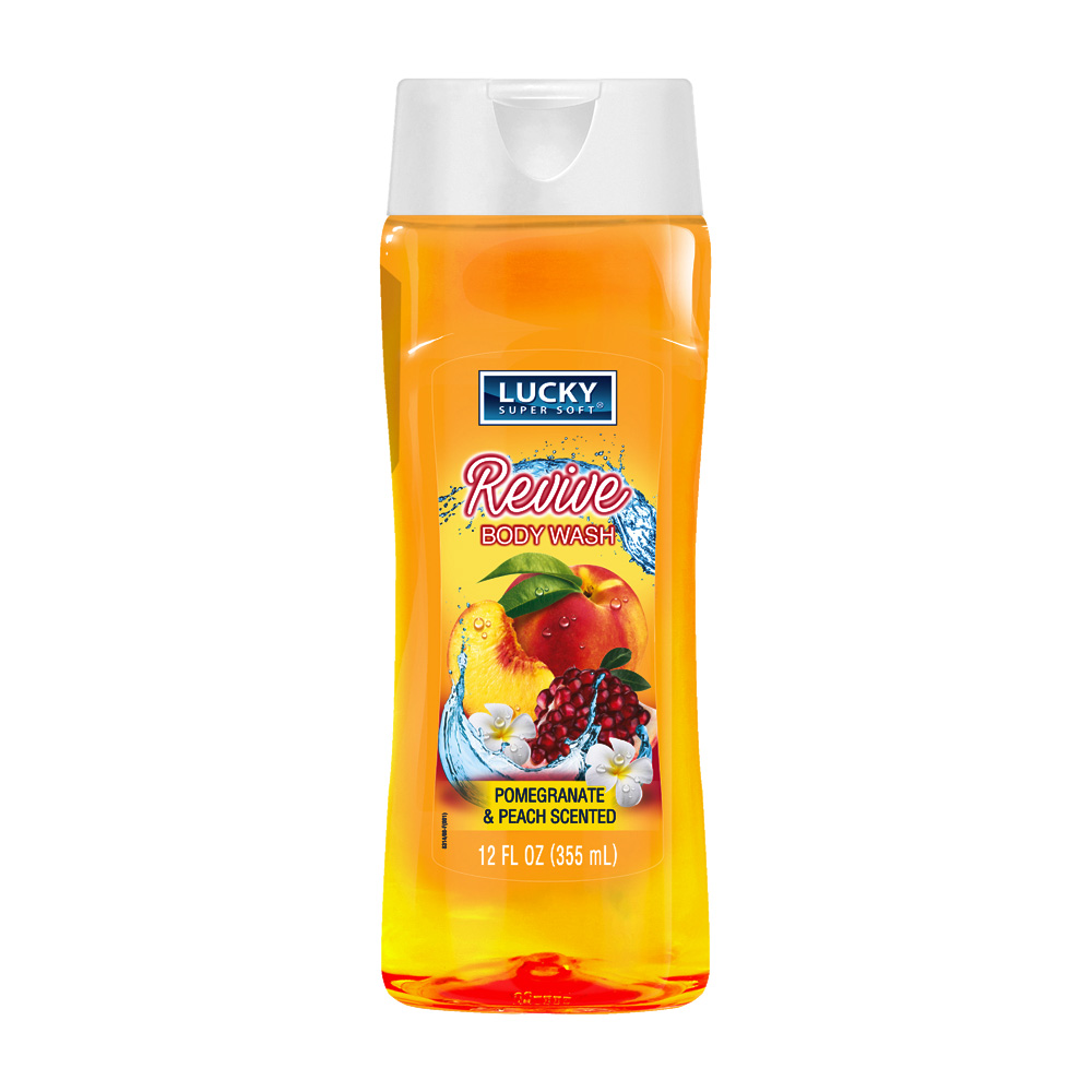 8314-12 Lucky Super Soft 12 oz. Revive Body Wash w/Pomegranate & Peach Scent 12/cs - 8314-12 BDY WASH POM/PEACH 12z