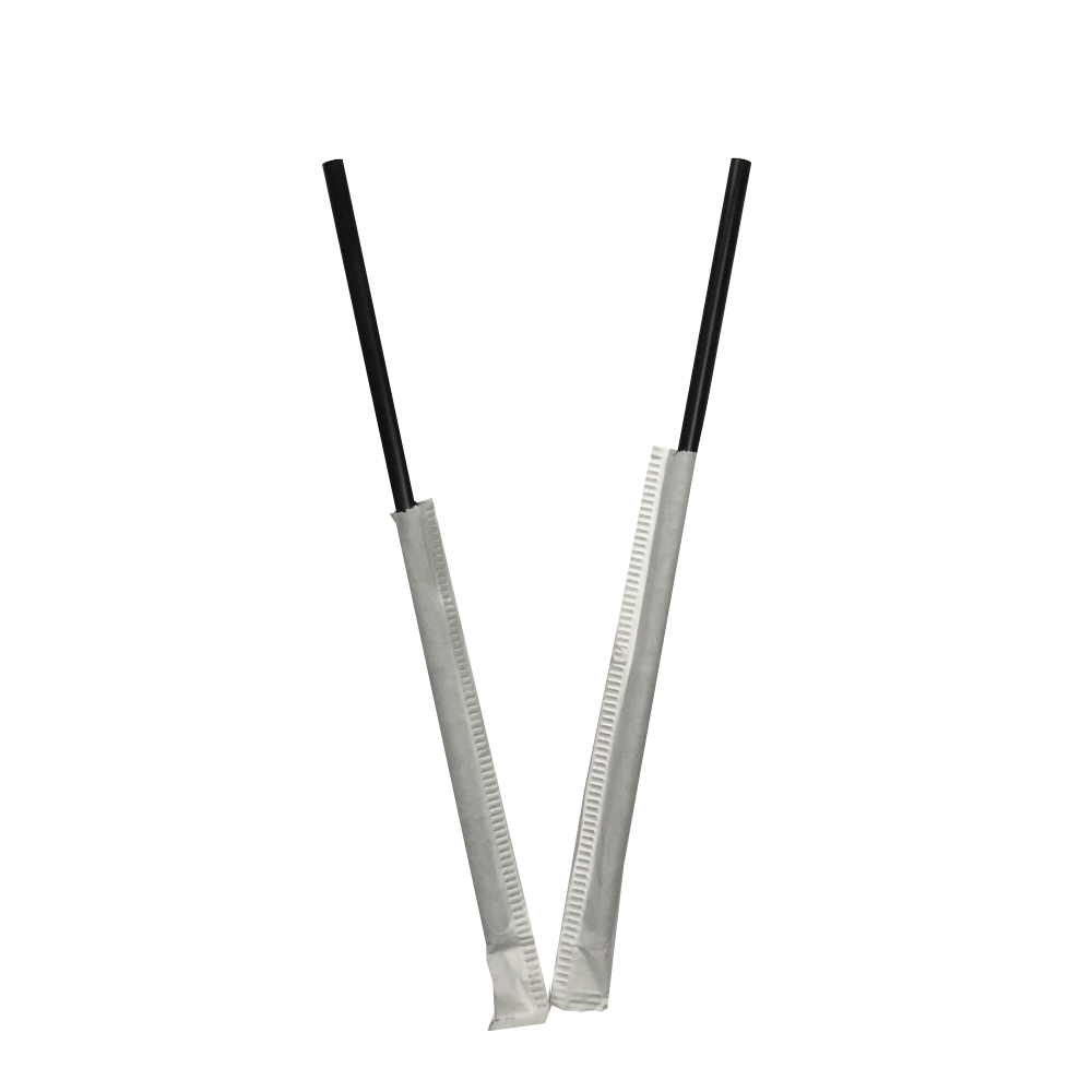 510896 Wrapped Sip Straw/Stirrer 5.5" Black Plastic 24/500 Cs ...