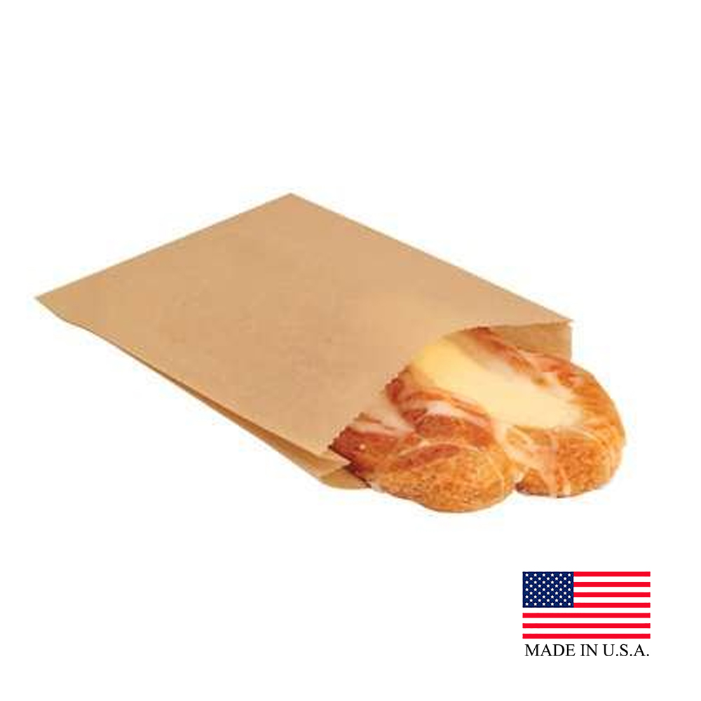 300100 Eco Craft Natural 6.5"x1"x8" Grease Resistant Sandwich Bag 2000/cs