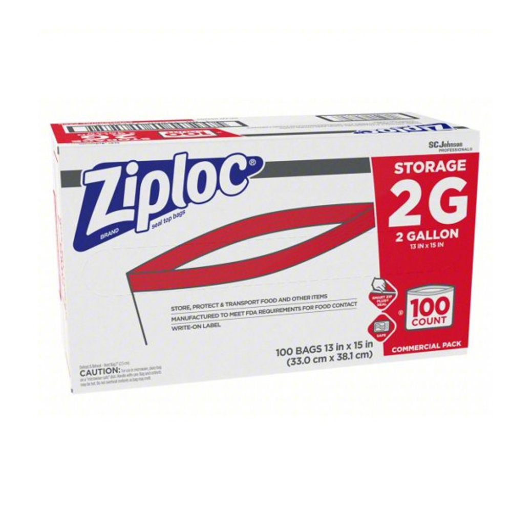Quart Ziplock Freezer/Storage Bags, 7x8 2 Mil (100/Pack)