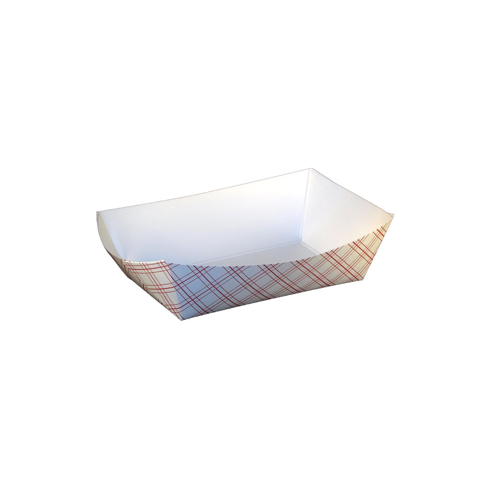 8703 Red Plaid #3 Paper Food Tray 500/ cs