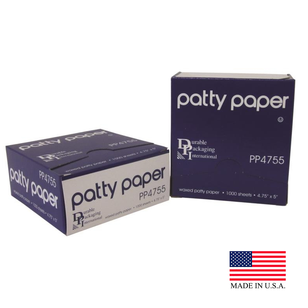 PP4755  4.75"x5" Natural Waxed Patty Pop-Up Sheets 24/1000 cs