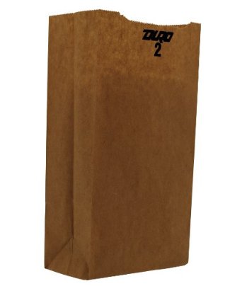 18402 Grocery Bag 2 lb. Kraft Recycled Paper  500/pk. - 18402  2# KRAFT GROCERY BAG