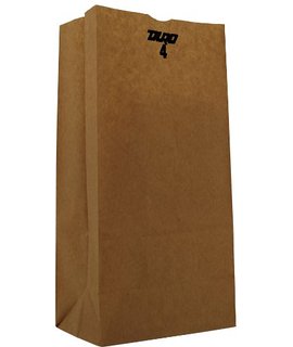 18404 Grocery Bag 4 lb. Kraft Recycled Paper 500/pk.