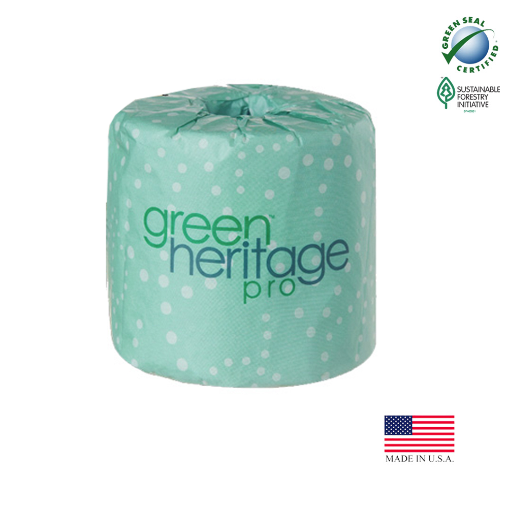 248 Green Heritage Pro Bathroom Tissue White 2 ply 4"x3.1" 400 Sheets 96/400 cs