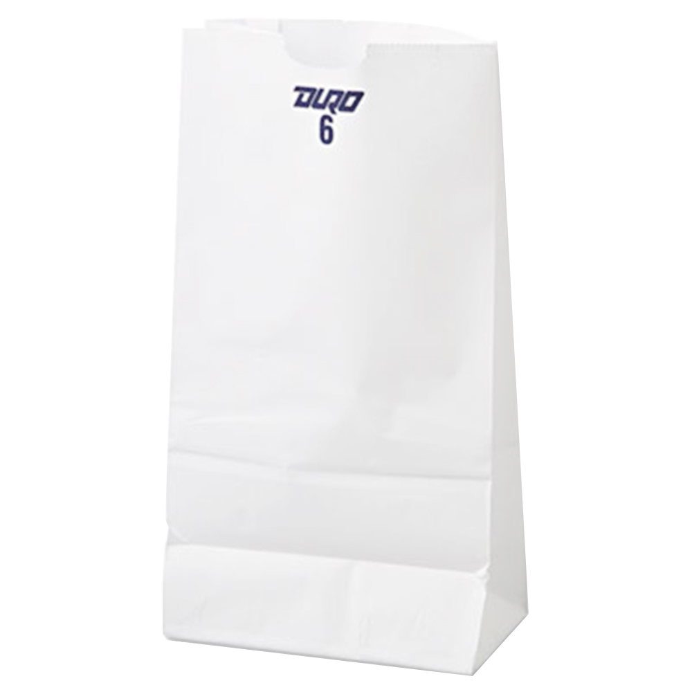 51046 Wolf Grocery Bag 6 lb. White Virgin Paper 500/pk.