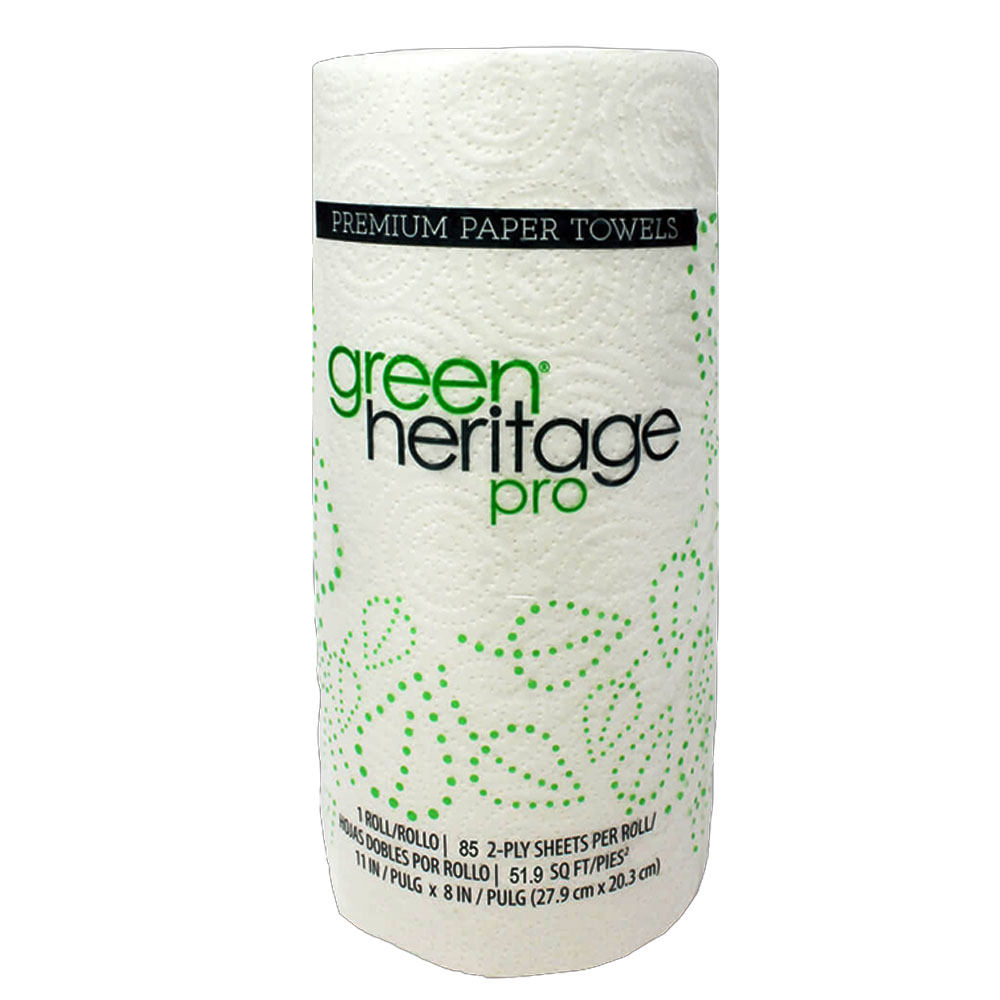 585 Green Heritage Pro White 11"x8" 2 ply Kitchen Roll Towel 85 Sheets 30/85 cs - 585 GRNHERIT KITCHEN ROLLTOWEL