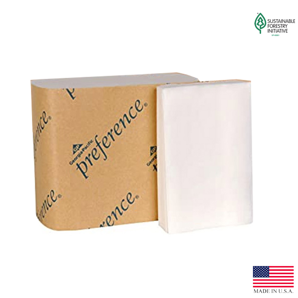 10101 Preference Interfold Bathroom Tissue White 2 ply  5"x4" 400 Sheets 60/400 cs - 10101 PREF 5X4 INTFLD TISS 24M