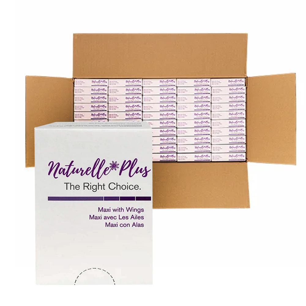 25189973 Naturelle Plus Maxi Pads w/ Wings 250/cs