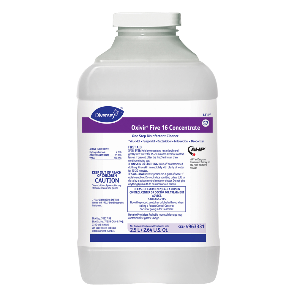 4963331 Oxivir Five 16 2.5 Liter One Step         Disinfectant Cleaner 2/cs