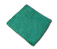 LFK300 GREEN Green 16"x16" Premium Weight Microfiber Cloths 12/pk - LFK300  GRN MICROFIBR CLOTH PK