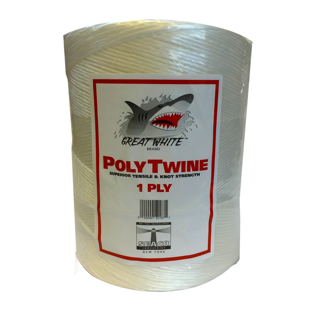 650 Great White 1 ply Poly Twine 1 ea. - 650 1PLY GR8WHT PLYTWNE 6500