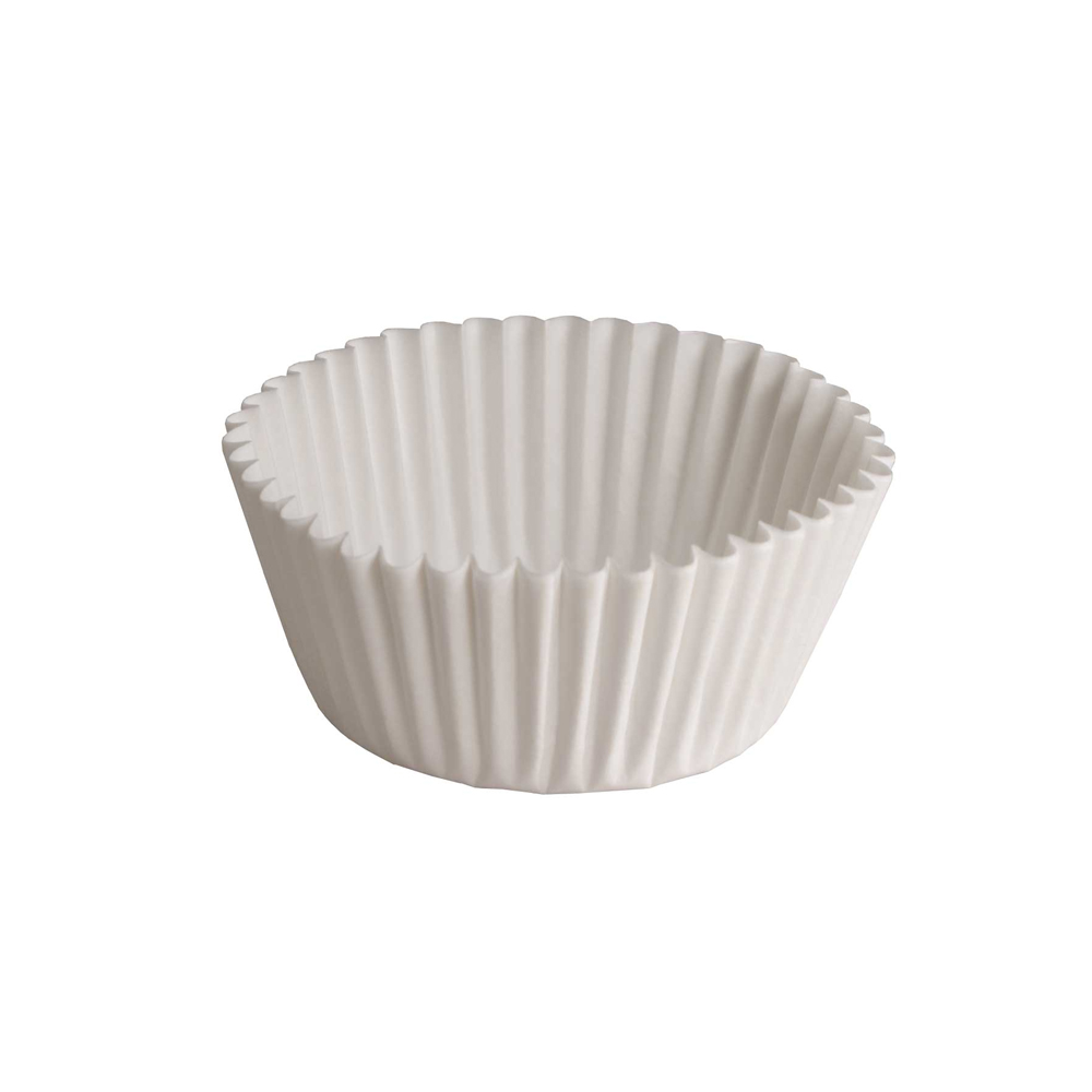 610032 4.5" White Fluted Baking Cup 20/500 cs - 610032 WHT 4.5" BAKING CUP