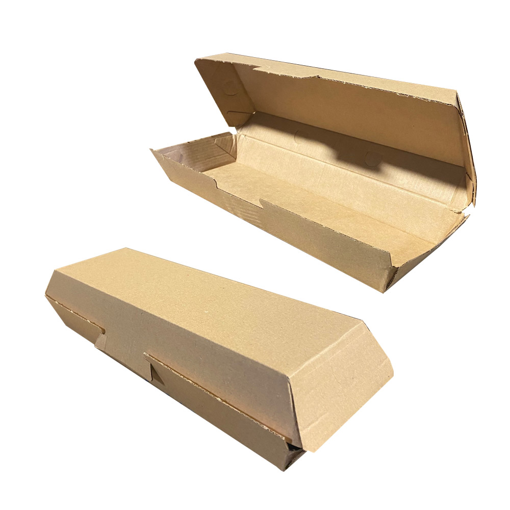 Hoagie & Sub Natural 11.4"x3.5"x2.91" Hinged      Cardboard Take-Out Container 200/cs