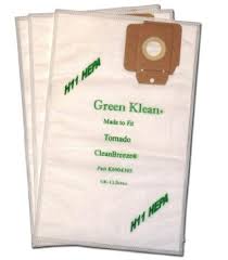 880 Green Klean White H11 HEPA Fleece Filter Bag for Tornado Vacuums 10/cs - 880 FLEECE FLTRBG 4 TRNADOCV30