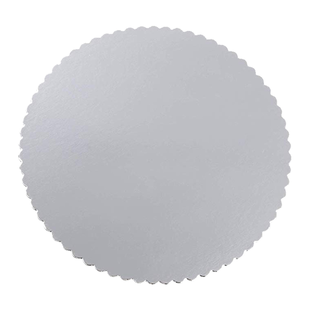 RSS-18 18" Silver Laminated Scalloped Chip Board Cake Circle 50/cs