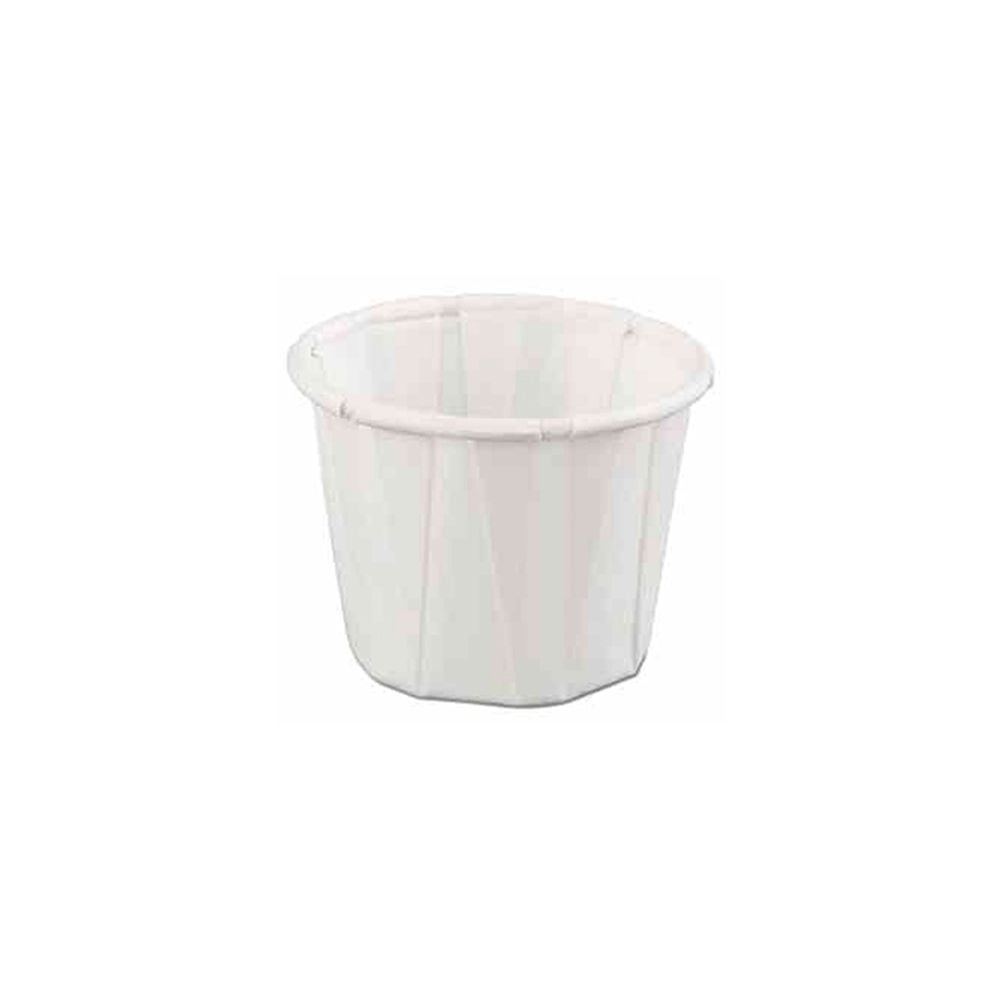 F125 White 1.25 oz. Pleated Paper Portion Cup 20/250 cs