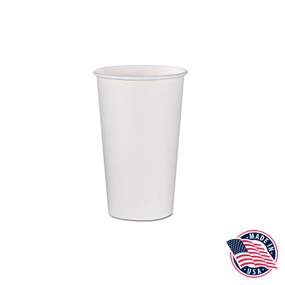 WFC12HC White 12 oz. Poly Coated Paper Hot Cup 20/50 cs