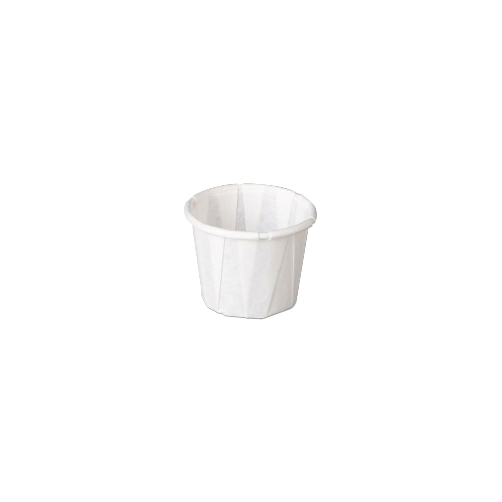 F050 White .5 oz. Pleated Paper Portion Cup 20/250 cs - F050 .5z PAPER PORTION CUP