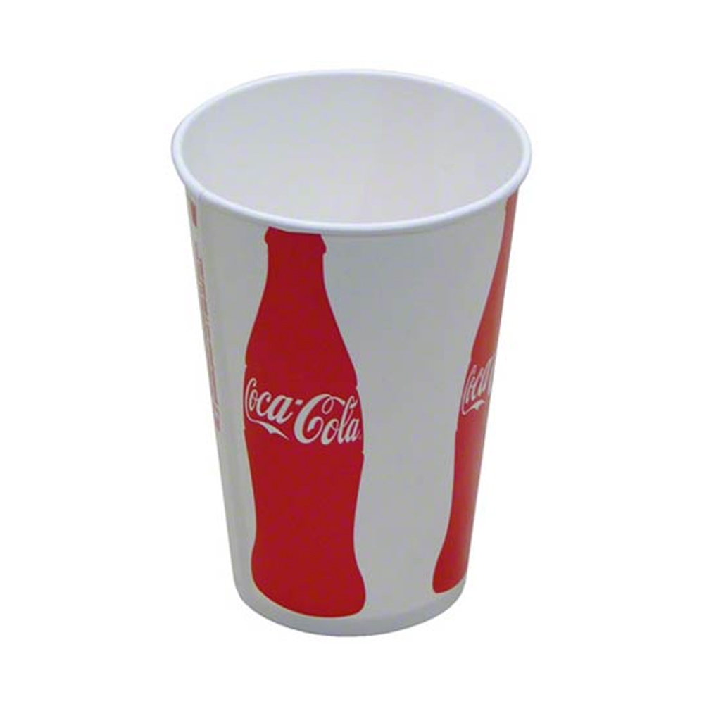 D16CCCC Coca-Cola Design 16 oz. Poly Coated Paper Cold Cup 24/50 cs - D16CCCC 16z PAPER COKE COLDCUP