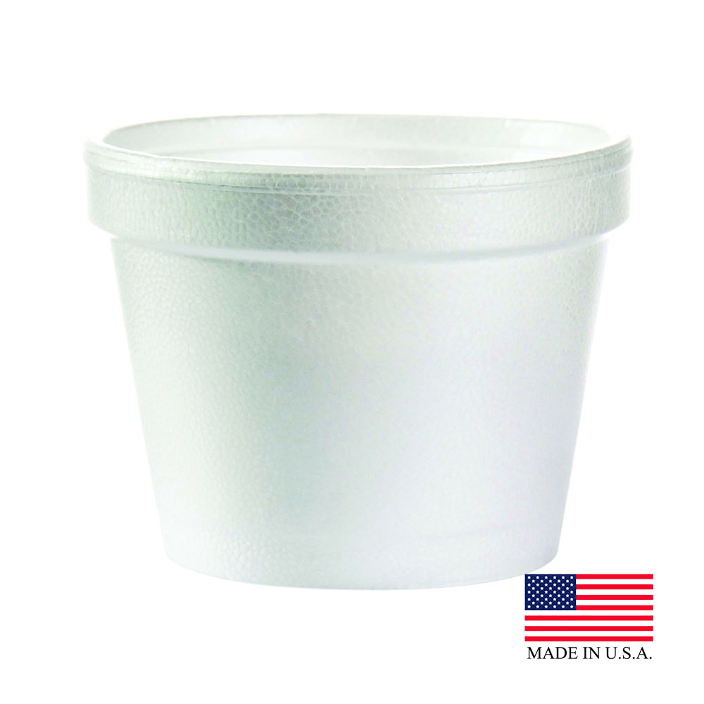 4J6 White 4 oz. Squat Foam Container 20/50 cs